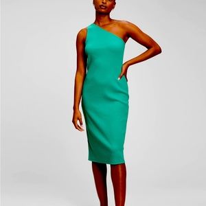 Rib One Shoulder Midi Dress